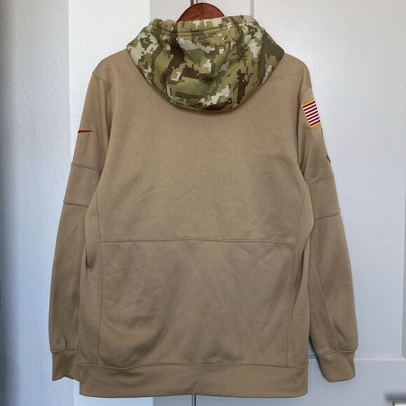 NIKE NEW YORK GIANTS SALUTE TO SERVICE TAN GRAPHIC HOODIE MENS LARGE - Picture 8 of 9